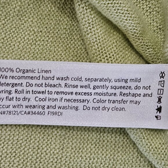 Eileen Fisher Organic Linen Top L/XL Light Green Boho Lightweight Relaxed Fit - Picture 5 of 7